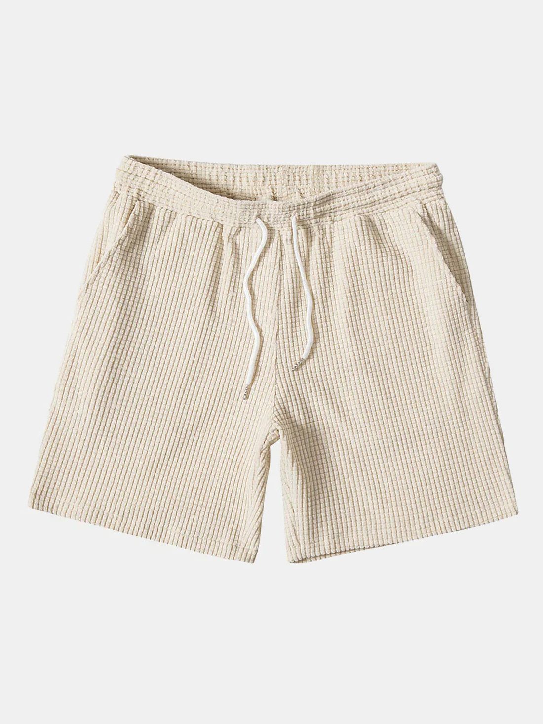 Ribbed Knit Short Sleeve Shirt and Shorts Set for Men