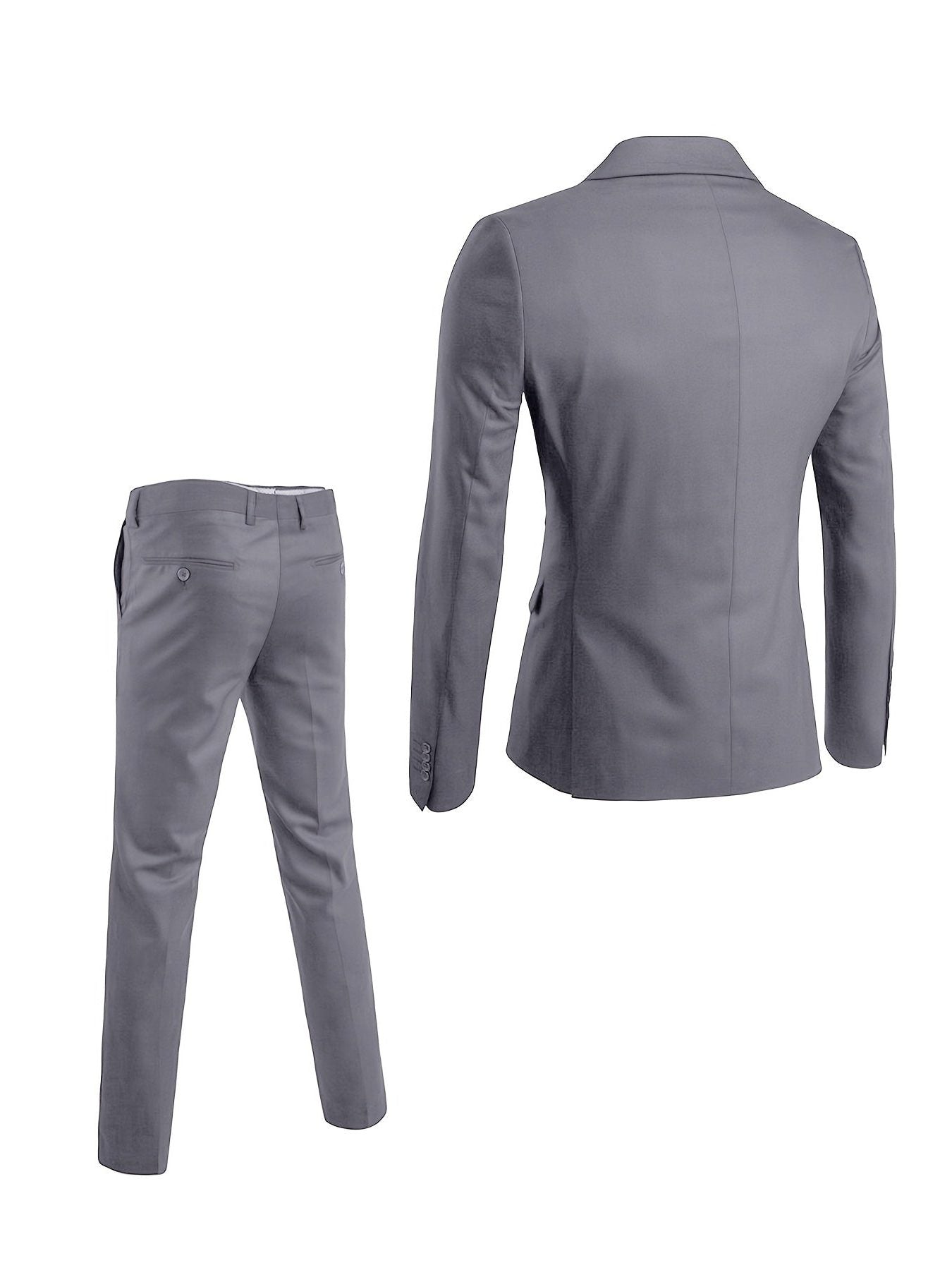 Two-Piece Tailored Blazer Suit with Notch Lapels for Men