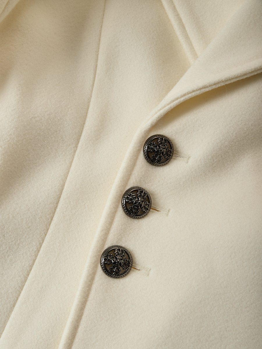 A-Line Flared Coat with Faux Fur Collar and Cuffs for Women