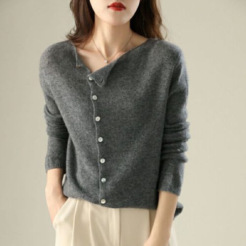 Cardigan with Button-Down Front for Women with Relaxed Fit