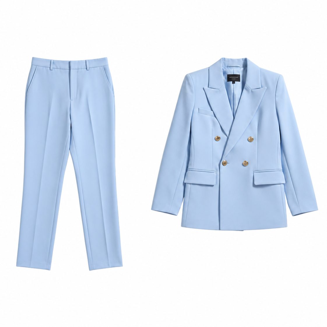 Double-Breasted Tailored Blazer and Trousers Set for Women