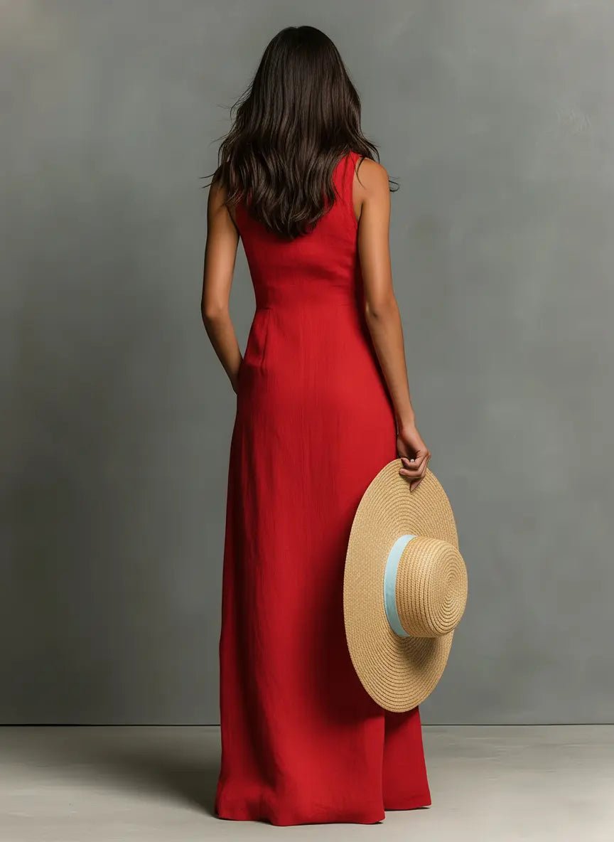 Elegant Sleeveless Maxi Shirt Dress for Women