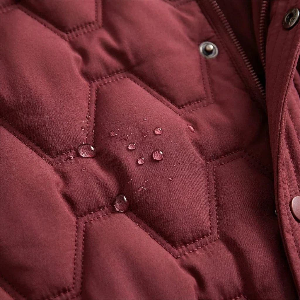 Quilted Longline Hooded Puffer Coat for Women