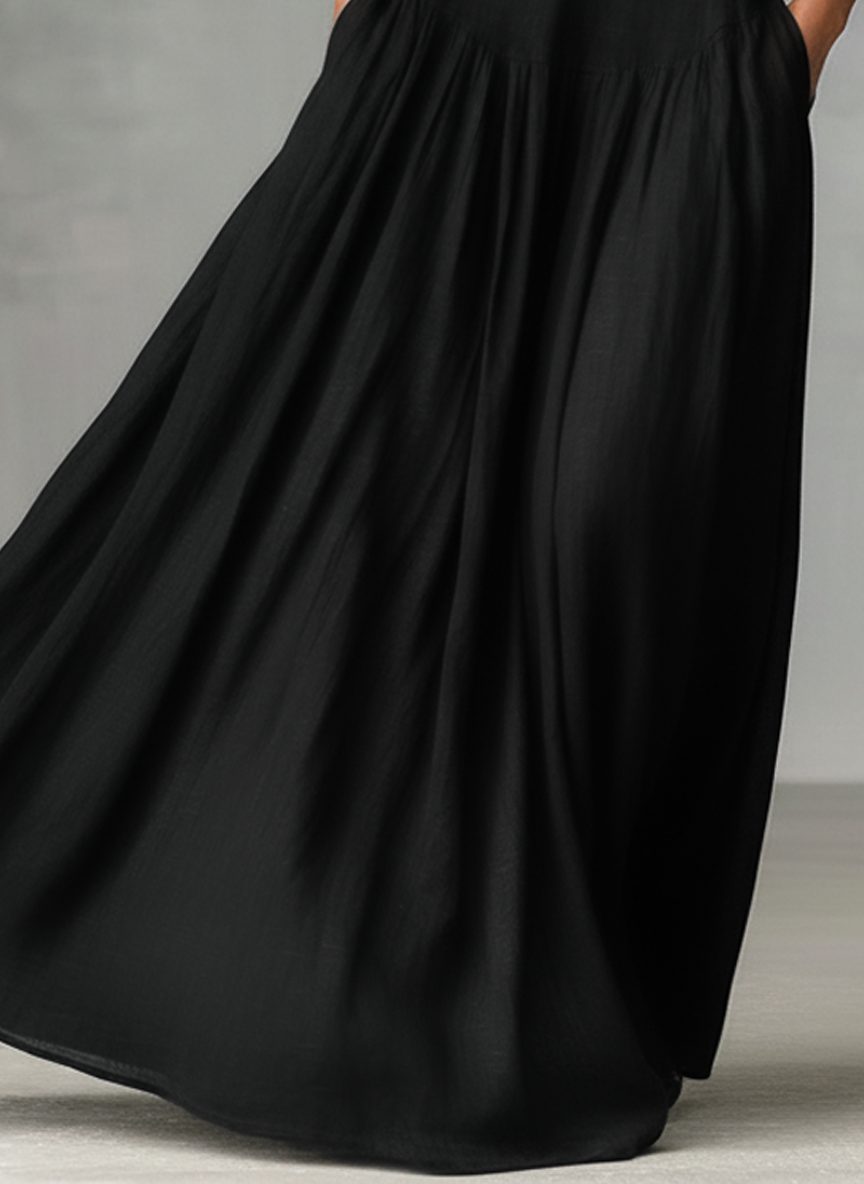 Sleeveless Maxi Dress with Button-Front for Women