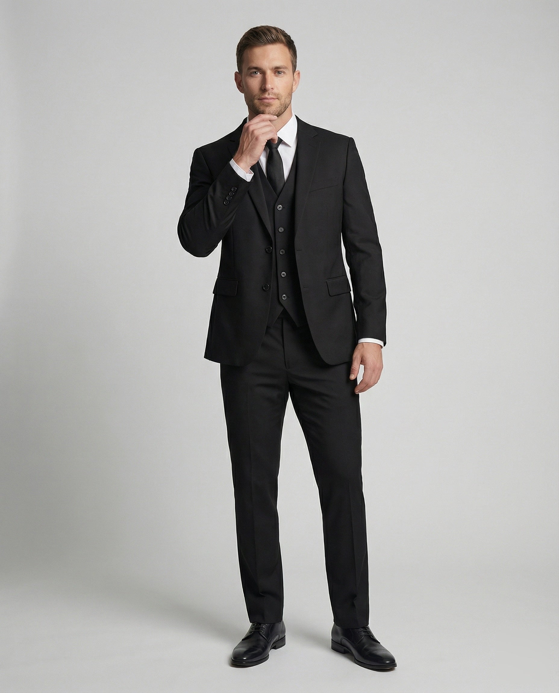 Three-Piece Suit Set with Waistcoat and Trousers for Men