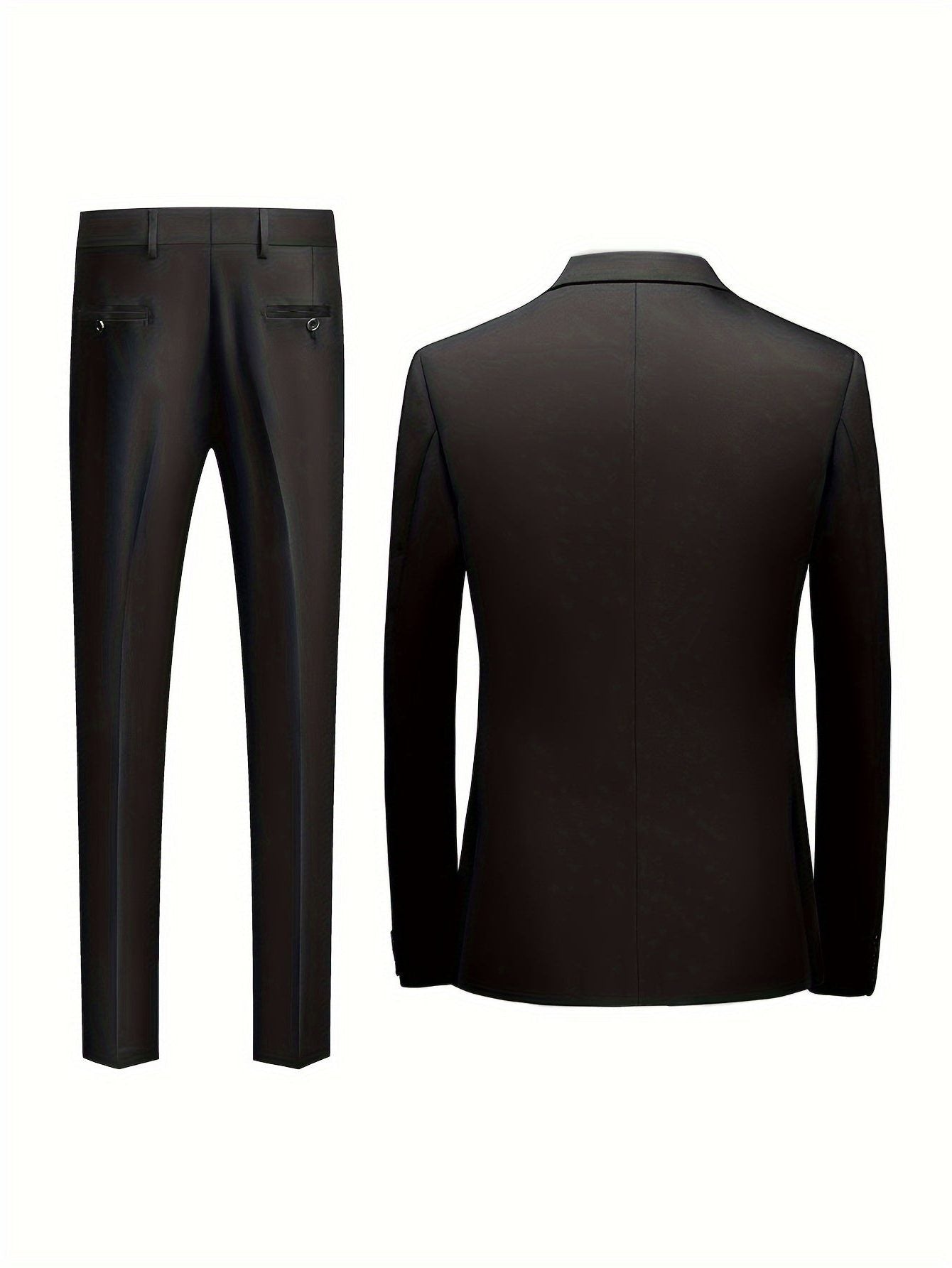 Two-Piece Tailored Blazer Suit with Notch Lapels for Men