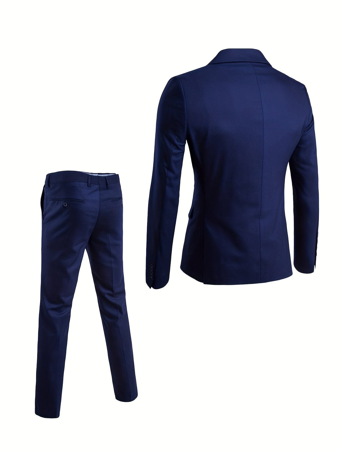 Two-Piece Tailored Blazer Suit with Notch Lapels for Men