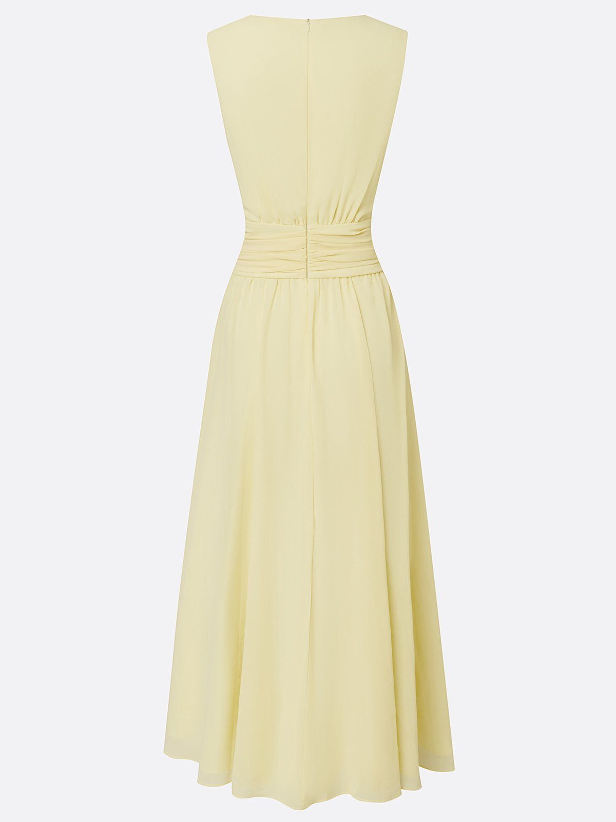 Wedding Guest Sleeveless A-Line Maxi Dress with Ruched Waist for Women