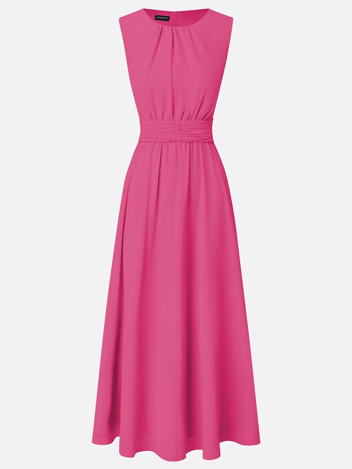 Wedding Guest Sleeveless A-Line Maxi Dress with Ruched Waist for Women