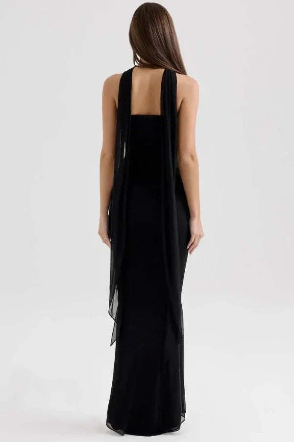 Wedding Guest Strapless Maxi Dress for Women with Bodycon Fit