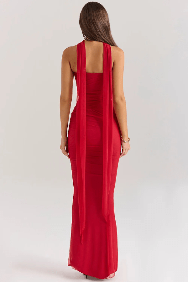 Wedding Guest Strapless Maxi Dress for Women with Bodycon Fit
