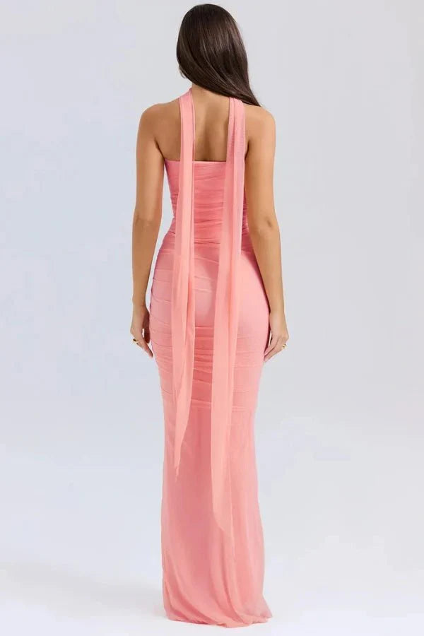 Wedding Guest Strapless Maxi Dress for Women with Bodycon Fit