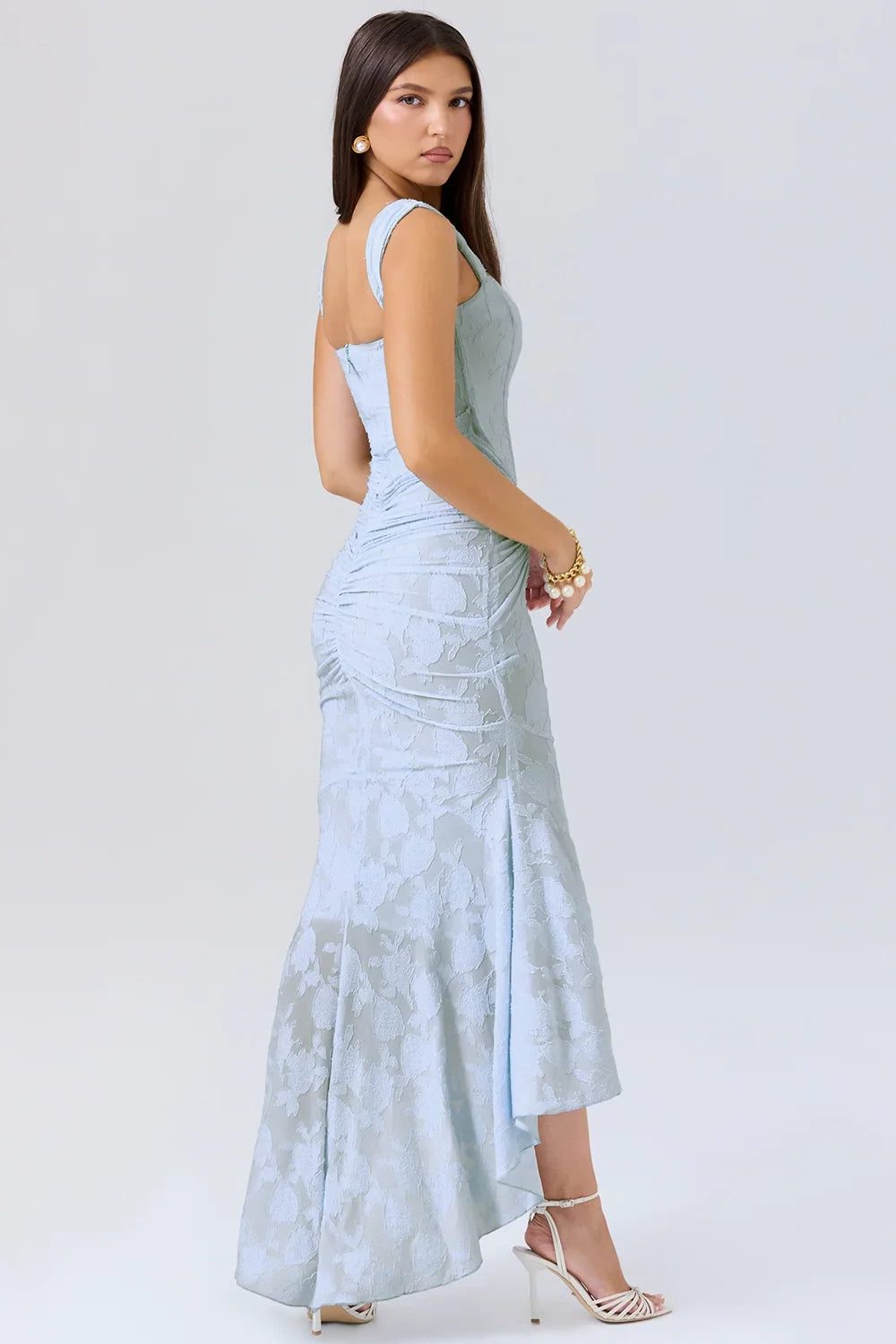 Wedding Guest Wrap Midi Dress for Women with Scoop Neckline