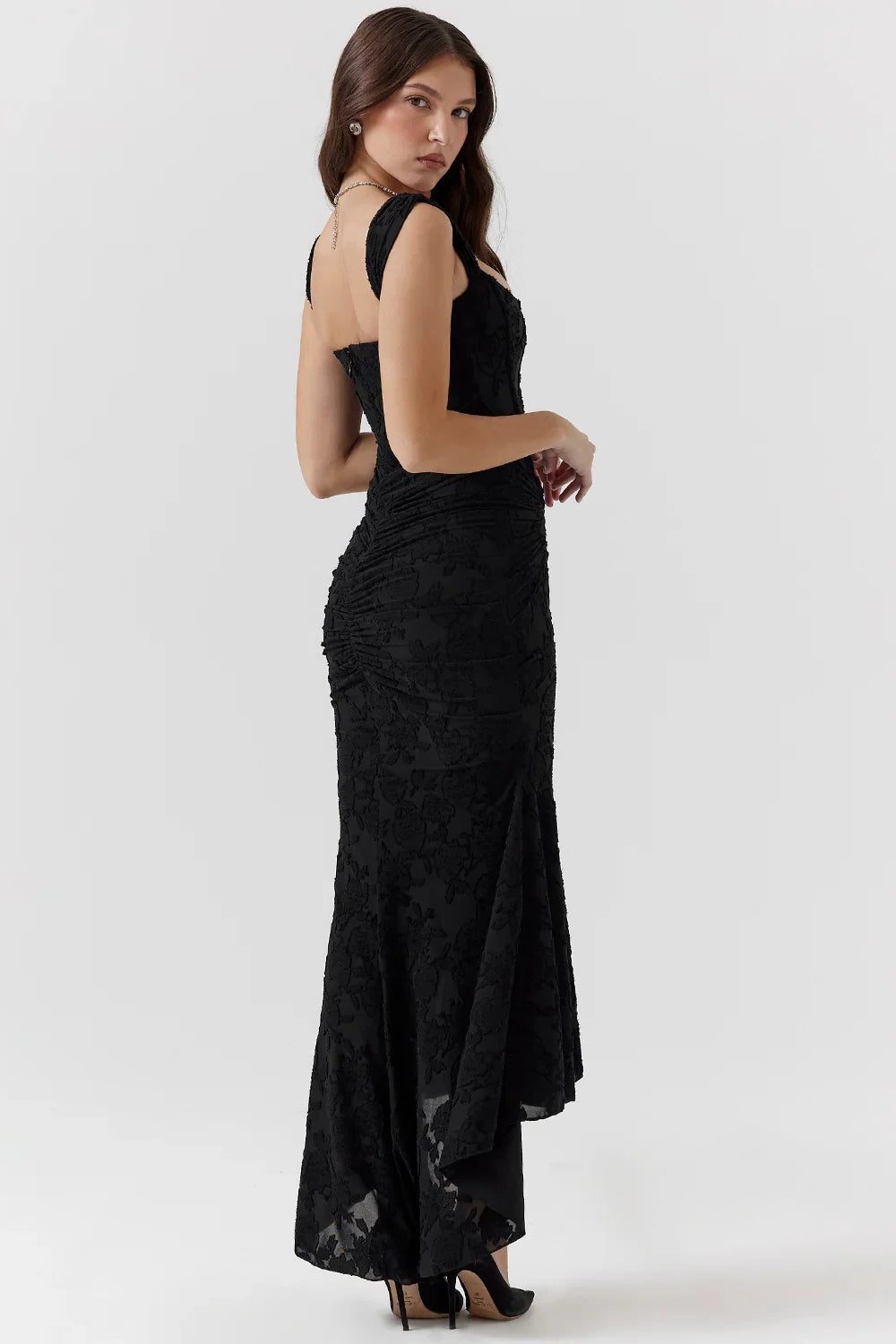 Wedding Guest Wrap Midi Dress for Women with Scoop Neckline