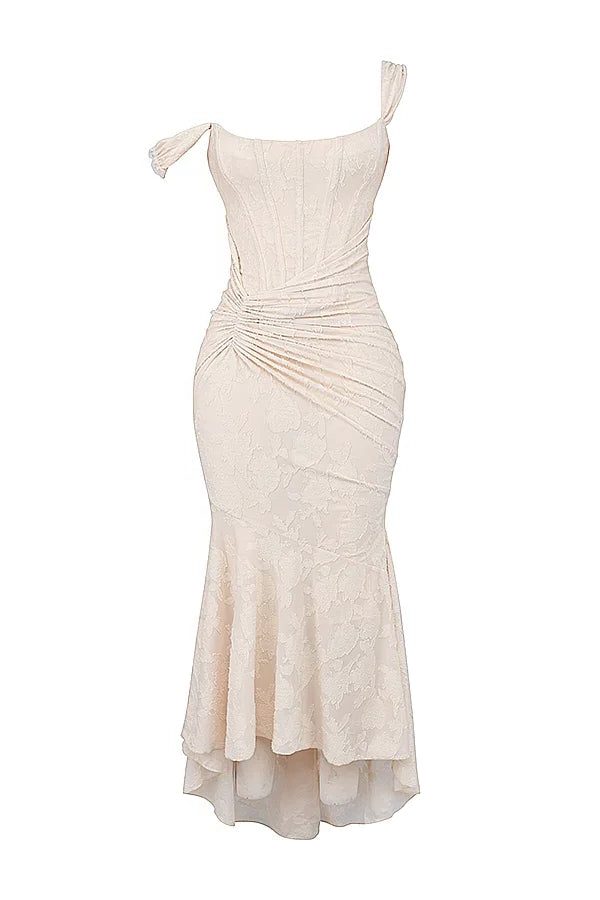 Wedding Guest Wrap Midi Dress for Women with Scoop Neckline
